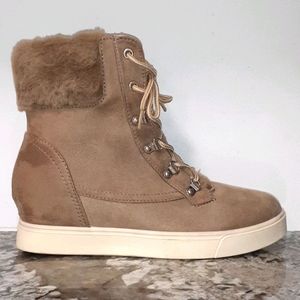 Madden Girl Faux Fur Wedge Ankle Booties NWOB